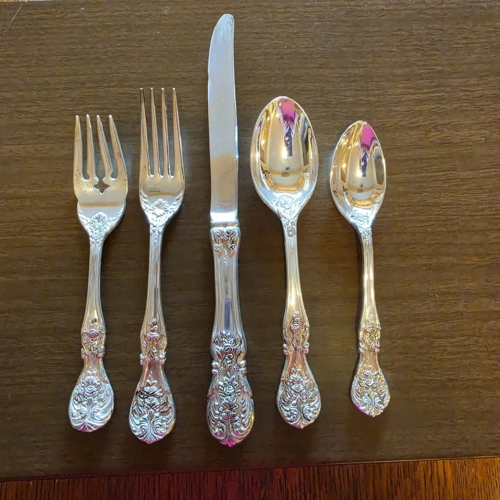FB Rogers Vintage 52 Piece Silverplate Flatware Set With Wood Silverware Chest